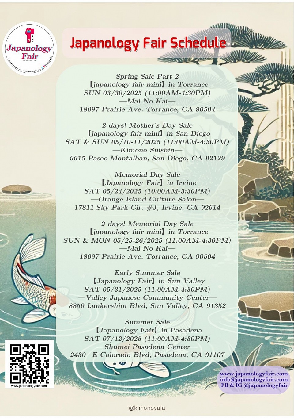 Japanology Fair Schedule Spring 2025