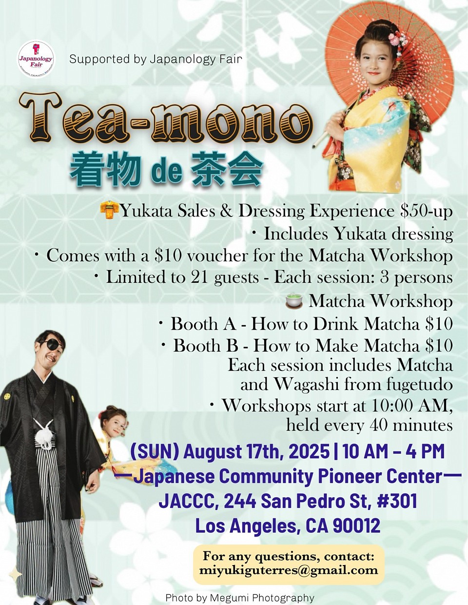 SAT 08/17/2025 Tea-mono in little Tokyo