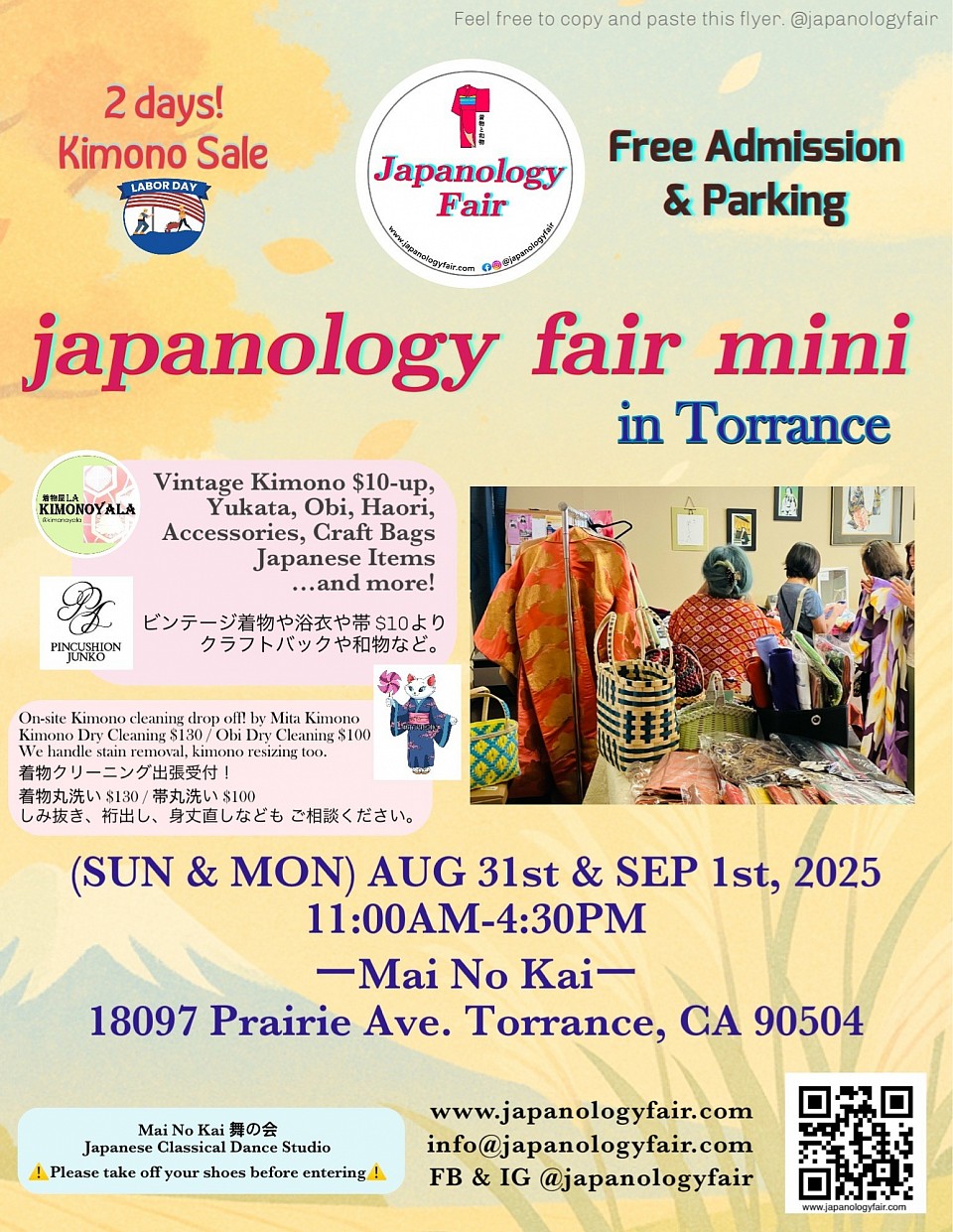 SUN & MON 08/31-09/01/2025 japanology fair mini in Torrance
