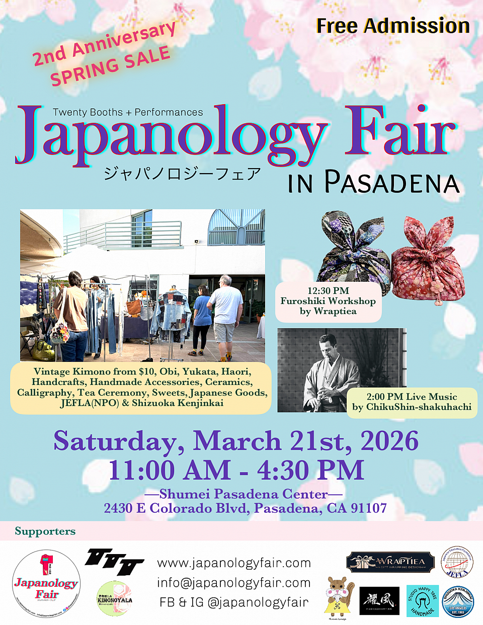 SAT 03/21/2026 Japanology Fair in Pasadena